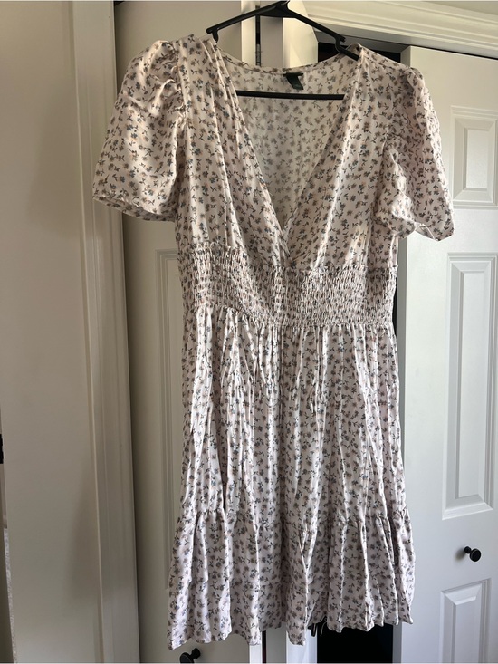 wild fable Dresses & Skirts - wild fable Cream Mini Dress with Blue Floral Print